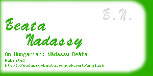 beata nadassy business card